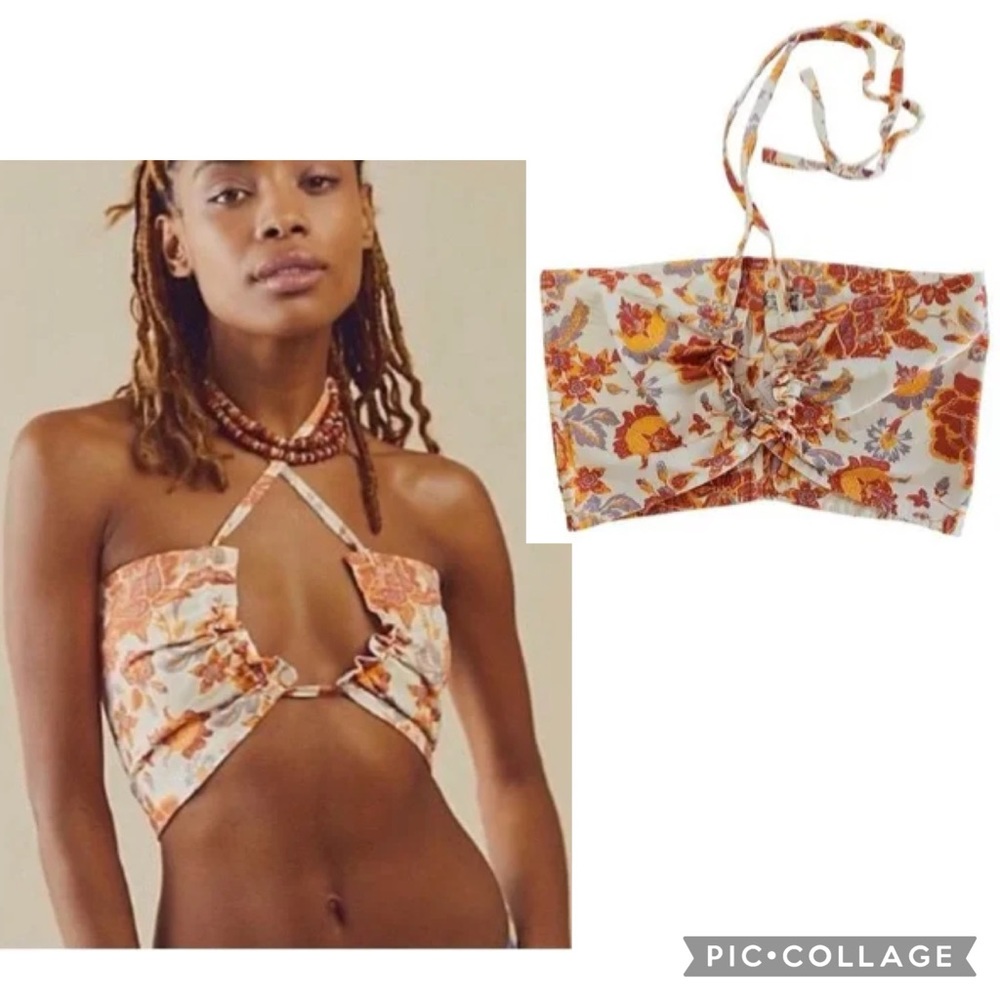 FREE PEOPLE Summer of Love Convertible Bandeau Halter Top NEW! $78 S M L NATURAL